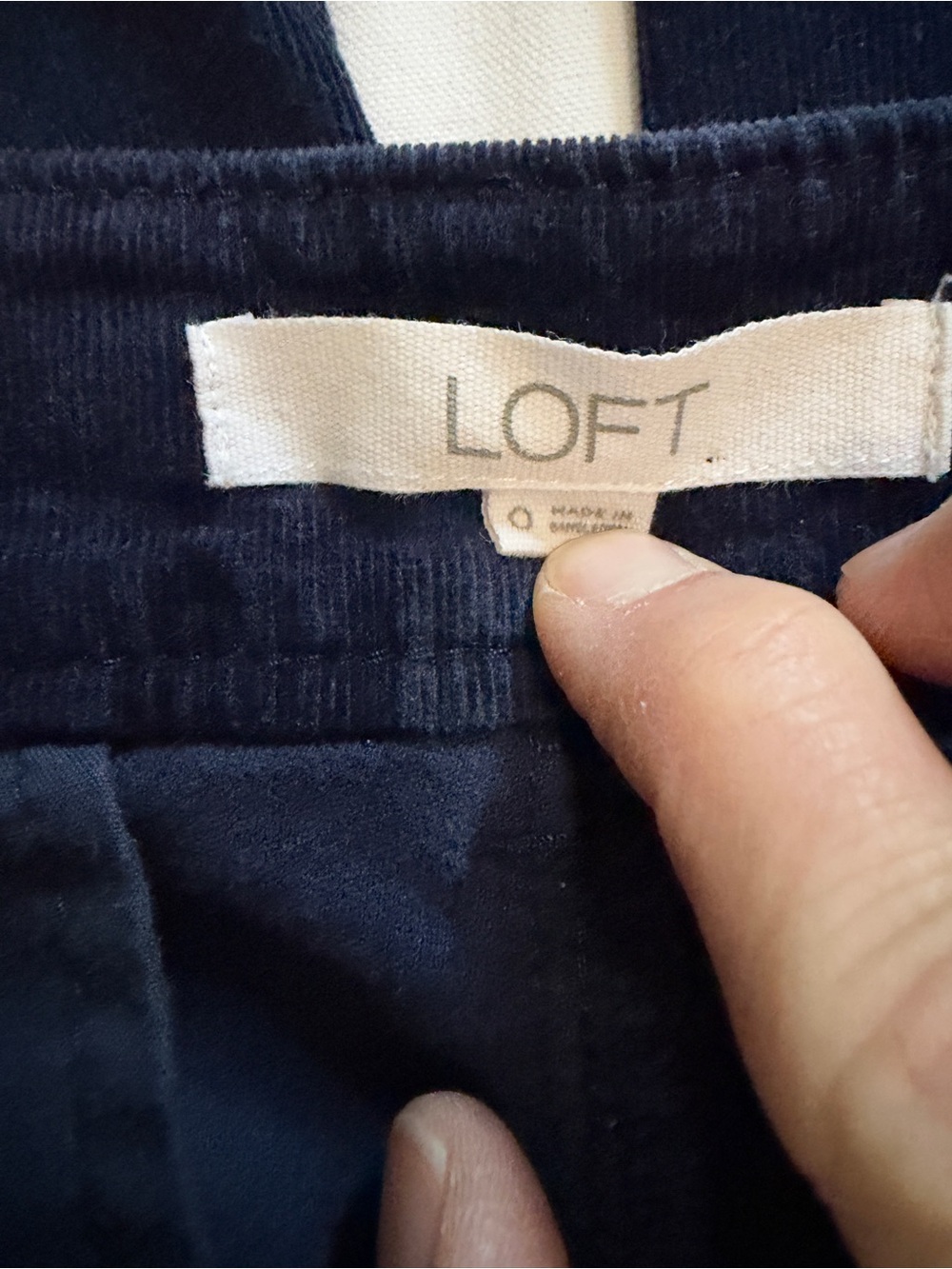 LOFT The Palmer Patch Pocket Wide Leg Pants Navy Corduroy High Rise Size 0 EUC - Picture 6 of 9